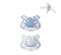 Suavinex, Pack 2 Chupetes Bebés Recién Nacidos y Pequeños, Talla Especial Mini -2/2 Meses, Tetina Fisiológica de Silicona SX Pro Simétrica y Flexible, Respeta el Desarrollo Bucodental, Wild&Free Azul