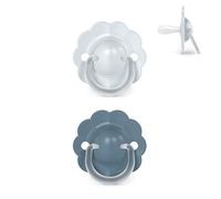 Suavinex, Pack 2 Chupetes para Bebés 0/6 Meses y Recién Nacidos, con Tetina Fisiológica de Silicona SX Pro, Simétrica, Plana y Flexible, Respeta el Desarrollo Bucodental, con Anilla, Wonder Azul