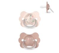 Suavinex, Pack 2 Chupetes para Bebés 0/6 Meses y Recién Nacidos, con Tetina Fisiológica de Silicona SX Pro, Simétrica, Plana y Flexible, Respeta el Desarrollo Bucodental, con Anilla, Wonder Rosa