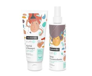 Suavinex, Pack con Spray Desenredante 250 ml + Gel - Champú 200 ml. Para Niños y Niñas de 3 a 10 Años. Para el Aseo Diario, Fragancia Smoothie, 95% Ingredientes Origen Natural, Apto Pieles Sensibles