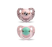 Suavinex - Pack de 2 Chupetes +18 Meses. Tetina Anatómica de Silicona 0% Bisphenol, Color Rosa Diseño Panda