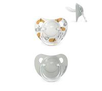 Suavinex, Pack de 2 Chupetes con Tetina Anatómica de Silicona SX Pro, para Bebés 6-18 Meses, Tetina más Plana y Flexible, Respeta el Desarrollo Bucodental, Walk Gris