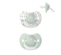 Suavinex, Pack de 2 Chupetes con Tetina Fisiológica de Silicona SX Pro, para Bebés 6-18 Meses, Tetina más Plana y Flexible, Respeta el Desarrollo Bucodental, Dreams Azul
