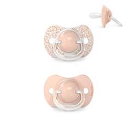 Suavinex, Pack de 2 Chupetes con Tetina Fisiológica de Silicona SX Pro, para Bebés 6-18 Meses, Tetina más Plana y Flexible, Respeta el Desarrollo Bucodental, Dreams Rosa