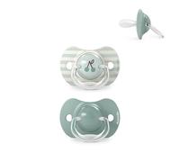 Suavinex, Pack de 2 Chupetes para Bebés +18 Meses, con Tetina Fisiológica de Silicona SX Pro Simétrica, Plana y Flexible, Respeta el Desarrollo Bucodental, Birdies Verde