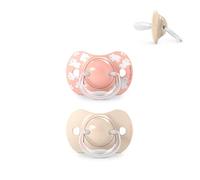 Suavinex, Pack de 2 Chupetes para Bebés 6/18 Meses, con Tetina Fisiológica de Silicona SX Pro Simétrica, Plana y Flexible, Respeta el Desarrollo Bucodental, Wild&Free Rosa
