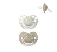 Suavinex, Pack de 2 Chupetes para Bebés 6/18 Meses, con Tetina Fisiológica de Silicona SX Pro Simétrica, Plana y Flexible, Respeta el Desarrollo Bucodental, Wild&Free Beige