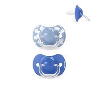 Suavinex, Pack de 2 Chupetes para Bebés 6/18 Meses, con Tetina Fisiológica de Silicona SX Pro Simétrica, Plana y Flexible, Respeta el Desarrollo Bucodental, Wild&Free Azul