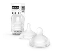 Suavinex, Pack de 2 Tetinas Fisiológicas Sx Pro de Silicona, para Biberones Suavinex, Tetina de Flujo Muy Denso (XL), para Papillas Densas y Cereales, +6 Meses, con Válvula Anticólico, 2 Unidades