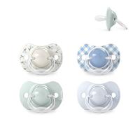 Suavinex, Pack de 4 Chupetes para Bebés 0-6 Meses y Recién Nacidos, con Tetina Fisiológica de Silicona SX Pro Simétrica, Plana y Flexible, Respeta el Desarrollo Bucodental, Birdies y Wild&Free, Verde