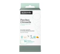 Suavinex, Parches de Citronela Antimosquitos para Bebés, Niños y Adultos, Hasta 12 H de Duración, Parches Adhesivos Transparentes para Textiles y Superficies, No Manchan, Fácil de Usar, 36 uds