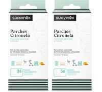 Suavinex, Parches de Citronela para Bebés, Niños y Adultos, Hasta 12 H de Duración, Parches Adhesivos Transparentes para Textiles y Superficies, No Manchan, Fácil de Usar, 36 uds (Paquete de 2)