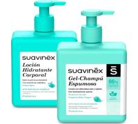 Suavinex Pack Pediátrico Loción Hidratante y Gel Champú Espumoso 500 ml + 500 ml