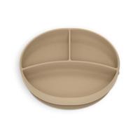Suavinex, Plato de Bebé con Ventosa, Plato de Silicona con Divisiones, Plato Antivuelco, para Utilizar en la Alimentación Complementaria y BLW, Apto para Lavavajillas y Microondas, +6 Meses, Beige