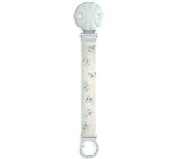 Suavinex, Chupetero de Tela para Bebé, Suave y Flexible, Cinta con Diseño a Doble Cara, Cadena Chupete Bebé, Sujeta Chupete Clip con Pinza. Para Bebés +0 Meses, Apto Recién Nacido, Poetry Azul