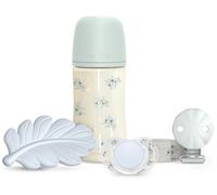 Suavinex Poetry Set Chupete + Chupetero + Biberón Flujo M 270 ml + Mordedor Azul