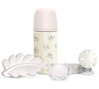 Suavinex Poetry Set Chupete + Chupetero + Biberón Flujo M 270 ml + Mordedor Rosa