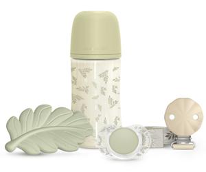 Suavinex Poetry Set Chupete + Chupetero + Biberón Flujo M 270 ml + Mordedor Verde