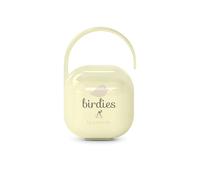 Suavinex, Portachupete Bebé, para Llevar 2 Chupetes, Caja - Funda Resistente y Fácil de Limpiar, con Asita Flexible para Colgar del Bolso, Carro o Cuna, Cierre Seguro, +0 Meses, Birdies Beige