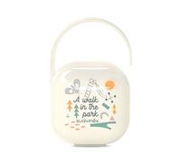 Suavinex, Portachupete Bebé, para Llevar 2 Chupetes, Caja Portachupetes, Funda para Chupetes, con Asita Flexible para Colgar del Bolso, Carro o Cuna, +0 Meses, Walk Gris