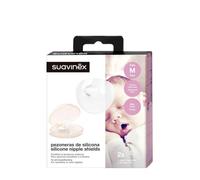 Suavinex - Set 2 Pezoneras de Silicona + Cajita Higiénica Para Transportarlas. Para Cualquier Tamaño de Pecho. 0% BPA