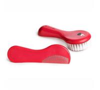Suavinex Set Cepillo Peine Rosa Decorado - Fibras de Nylon Muy Suaves para Bebés a Partir de 0 Meses