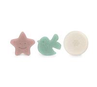 Suavinex, Set de Esponjas Konjac, Esponjas de Baño para Bebés +0 Meses y para toda la Familia, Aptas Pieles Sensibles, 100% Naturales y Biodegradables, Suaves y Absorbentes, 3 Unidades