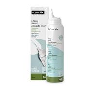 Suavinex, Spray Nasal con Agua de Mar, Apto Niños +6 Años, Hipertónico, Descongestionante, Rinitis y Sinusitis, para Lavados Nasales, con Aloe Vera y Menta, Fuerza Suave, 120 ml