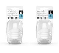 SUAVINEX Sx Pro Silicona Caudal M Medio + 3 meses 2 Unidades 307387, Transparente (Paquete de 2)
