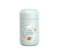 Suavinex Termo de comida para bebés para alimentos calientes y fríos, 100 % acero inoxidable con cierre hermético, portátil, para viajes, calentador de alimentos, 0 m + 400 ml, azul