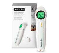 Suavinex, Termómetro Digital Bebé, Infrarrojos, Sin Contacto, Medición Frente y Oído, Lectura Rápida en 1 Segundo, Preciso, con Memoria, Modo Bebés, Niños y Adultos, Bolsa Transporte y Pilas Incluidas
