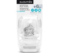 Suavinex Tetina Anatómica Silicona 2M Flujo Medio +6m 2uds