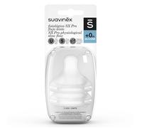Suavinex, Nuevo Pack 2 Tetinas Fisiológicas SX Pro de Silicona. Flujo Lento Para Recién Nacidos, Zumo o Agua. Tetina +0 Meses. Con Sistema Anticólico, 2 Unidades