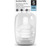 Suavinex Tetina Fisiológica SX Pro Silicona Flujo Medio +3m 2uds