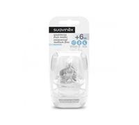 Suavinex Tetina Redonda Silicona Flujo Lento +0m 2uds