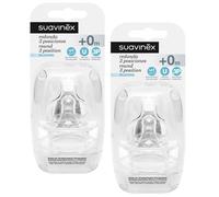 Suavinex Tetina Silicona Redonda 3 Posiciones Boca Ancha +0m 4 uds