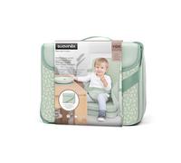 Suavinex, Trona Portátil para Bebés +6 Meses, Alzador de Silla para Comer, Asiento Elevador Universal Convertible en Bolso, Fácil de Limpiar, Ligero, con Arnés, Cómodo, Blandito y con Respaldo, Verde