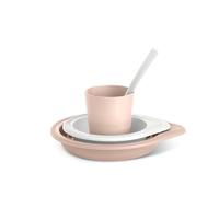 Suavinex, Vajilla para Bebés, Set de Platos de Aprendizaje, +6 Meses, Vajilla Infantil Apta Para Lavavajillas y Microondas. Incluye: Vaso + Plato Llano + Bol + Cuchara. Wild&Free Rosa