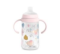 Suavinex, Vaso Aprendizaje Bebé con Boquilla de Silicona y Asas, Biberón con Asas, con Sistema Anticólico, Tapa Protectora, Vaso Antiderrame, 270 ml, para Bébés +6 Meses, Apto Lavavajillas, Bears Rosa