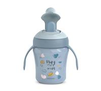 SUAVINEX, Vaso Aprendizaje Bebé con Boquilla Rígida Antidesgarro, Biberón con Asas, Tapa Protectora Abatible, Vaso Antiderrame, 200 ml, Bébés +6 Meses, Apto Lavavajillas, Bears Azul