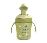 SUAVINEX, Vaso Aprendizaje Bebé con Boquilla Rígida Antidesgarro, Biberón con Asas, Tapa Protectora Abatible, Vaso Antiderrame, 200 ml, Bébés +6 Meses, Apto Lavavajillas, Bears Verde