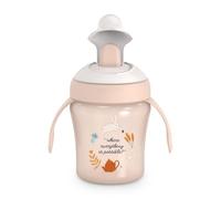 SUAVINEX, Vaso Aprendizaje Bebé con Boquilla Rígida Antidesgarro, Biberón con Asas, Tapa Protectora Abatible, Vaso Antiderrame, 200 ml, Bébés +6 Meses, Apto Lavavajillas, Rosa Wonderland
