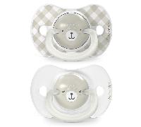 Suavinex Wild&Free Chupete Noche Tetina Fisiológica Silicona SX Pro Gris 6-18m 2 uds