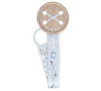 Suavinex, Chupetero de Tela para Bebé, Cinta con Diseño a Doble Cara, Cadena Chupete Bebé, Sujeta - Clip con Pinza. Para Bebés +0 Meses, Apto Recién Nacido, Wild&Free, Azul