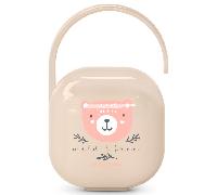 Suavinex, Portachupete Bebé, para Llevar 2 Chupetes, Caja - Funda Resistente y Fácil de Limpiar, con Asita Flexible para Colgar del Bolso, Carro o Cuna, Cierre Seguro, +0 Meses, Wild&Free Rosa