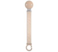 Suavinex, Chupetero de Tela para Bebés, Cinta con Diseño a Doble Cara, Cadena Chupete Bebé, Sujeta - Clip con Pinza, para Chupetes con Anilla. +0 Meses, Apto Recién Nacido, Wonder Liso Beige