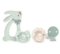 Suavinex Wonderland Set 2 Chupetes 0-6m + Chupetero + Mordedor de Silicona Verde