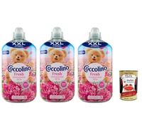 Suavizante Coccolino XXL Fresh de tacto sedoso, nuevo suavizante concentrado, 76 lavados, 3 x 1750 ml + Polpa italiana Gourmet 400 g
