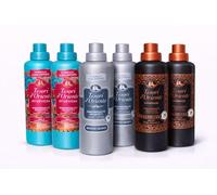 Suavizante concentrado Tesori d'Oriente, pack de 6 unidades (6 x 760 ml) - 2 x Ayurveda + 2 x Muschio Bianco + 2 x Hammam - Marca italiana, frescor de larga duración, ropa extra suave Veltao