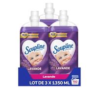 Suavizante de lino concentrado 3D con aroma a lavanda con extracto natural*, suavizante de ropa fórmula mejorada para más suavidad**, suavizante textil líquido, paquete de 3 x 1,35 L
